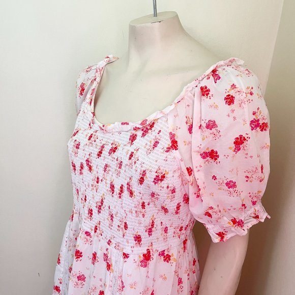 LOVESHACKFANCY X Target Floral Tiered Cosette Midi Dress Peasant Cottage SZ M - Picture 5 of 12